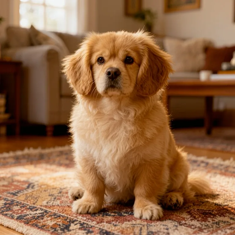 Last frame of the same pet video: the dog's head and ears have moved slightly, face and fur color match the first frame