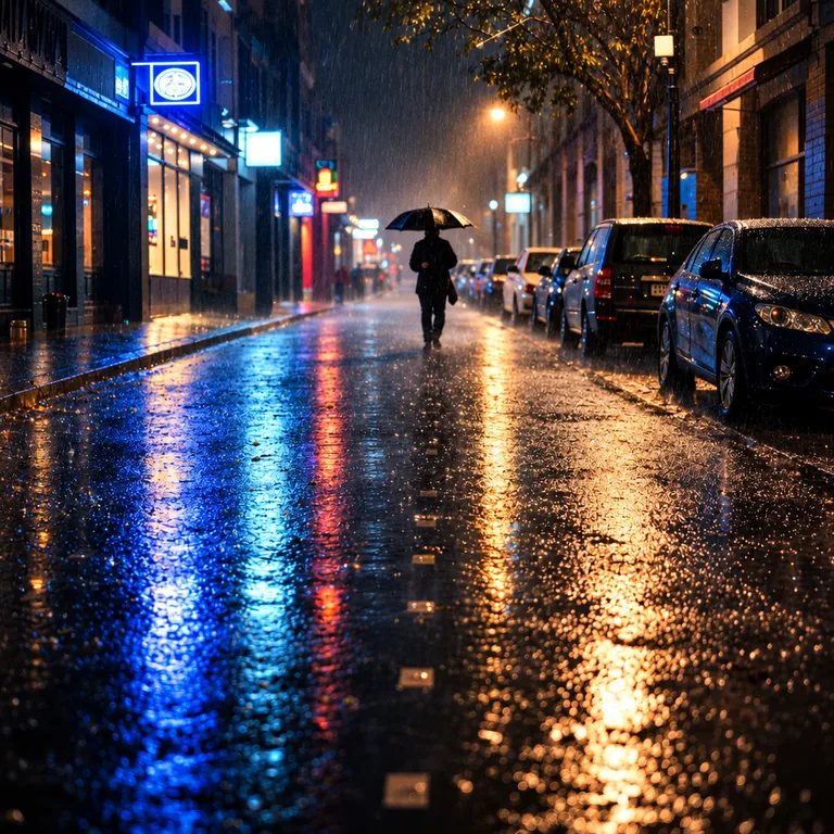The same street photo with a cinematic film look