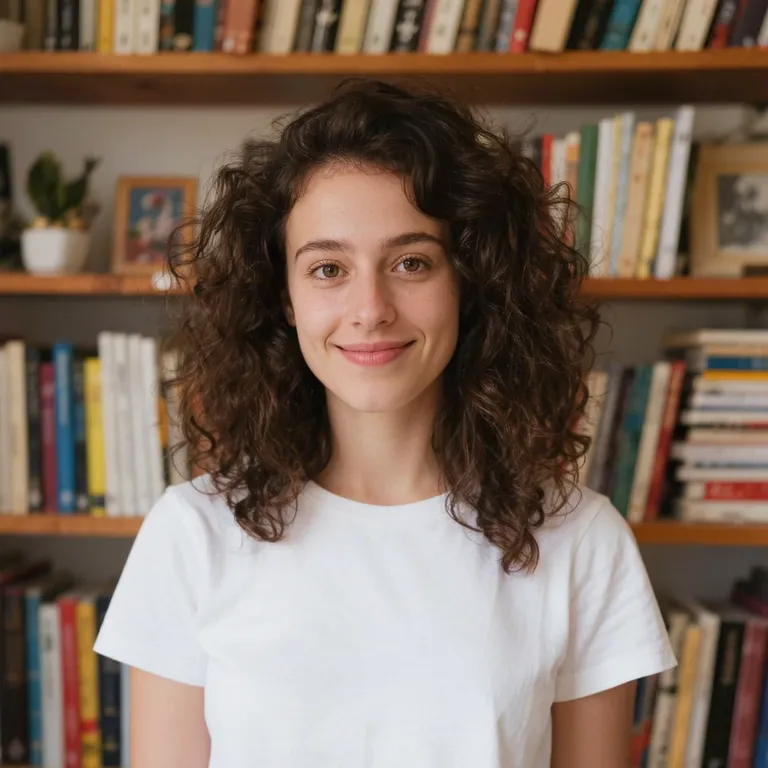 Model photo in a plain top, before putting a seller's garment on a model