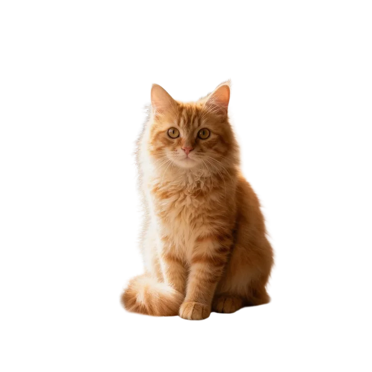 The cat cut out cleanly on a transparent background
