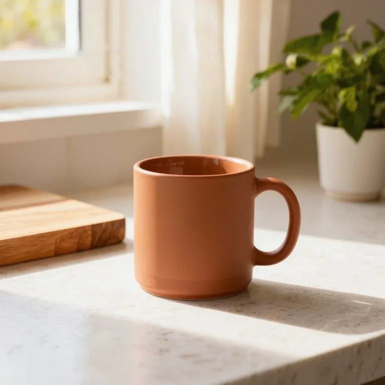 A terracotta mug on a wooden table: a cheap test before you spend photo editing credits